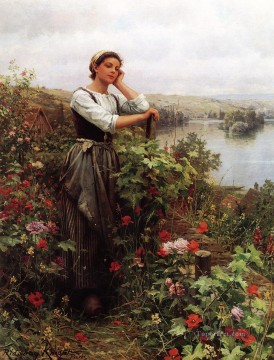  countrywoman Painting - A Pensive Moment2 countrywoman Daniel Ridgway Knight